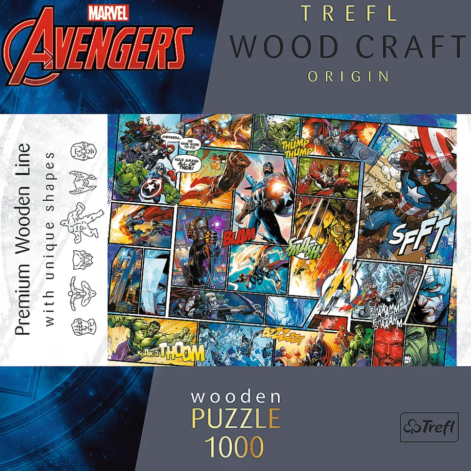 Puzzle drewniane Avengers 1000 el. Komiksowe uniwersum Marvela