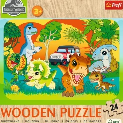 Puzzle drewniane Jurassic World 24 el. Poznaj dinozaury