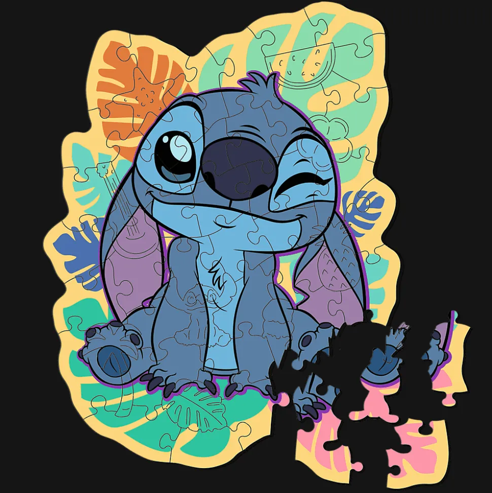 Puzzle drewniane Lilo & Stitch 50 el. Wesoły Stitch