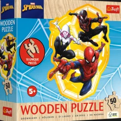 Puzzle drewniane Marvel 50 el. Spider-Man gotowy w akcji
