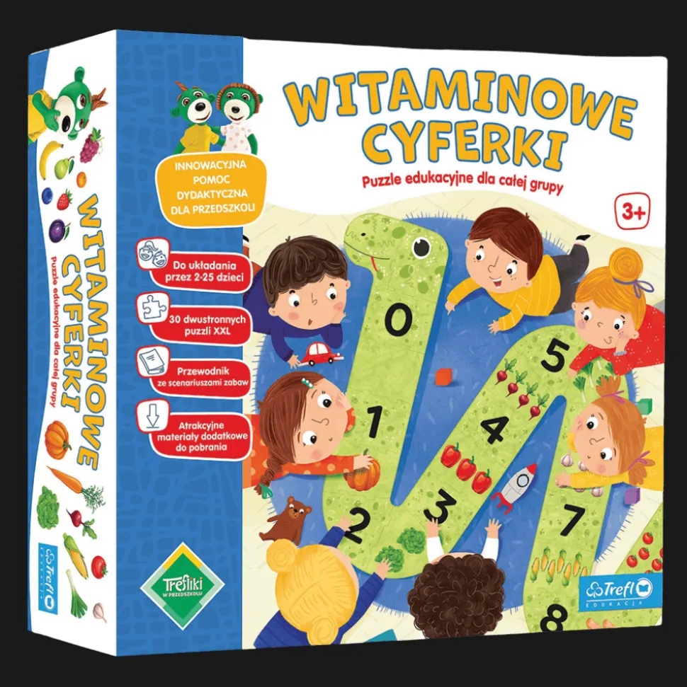 Puzzle edukacyjne dla grupy Witaminowe cyferki, Rodzina Treflików