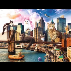 Puzzle Funny Cities 1000 el. Koty w Nowym Jorku
