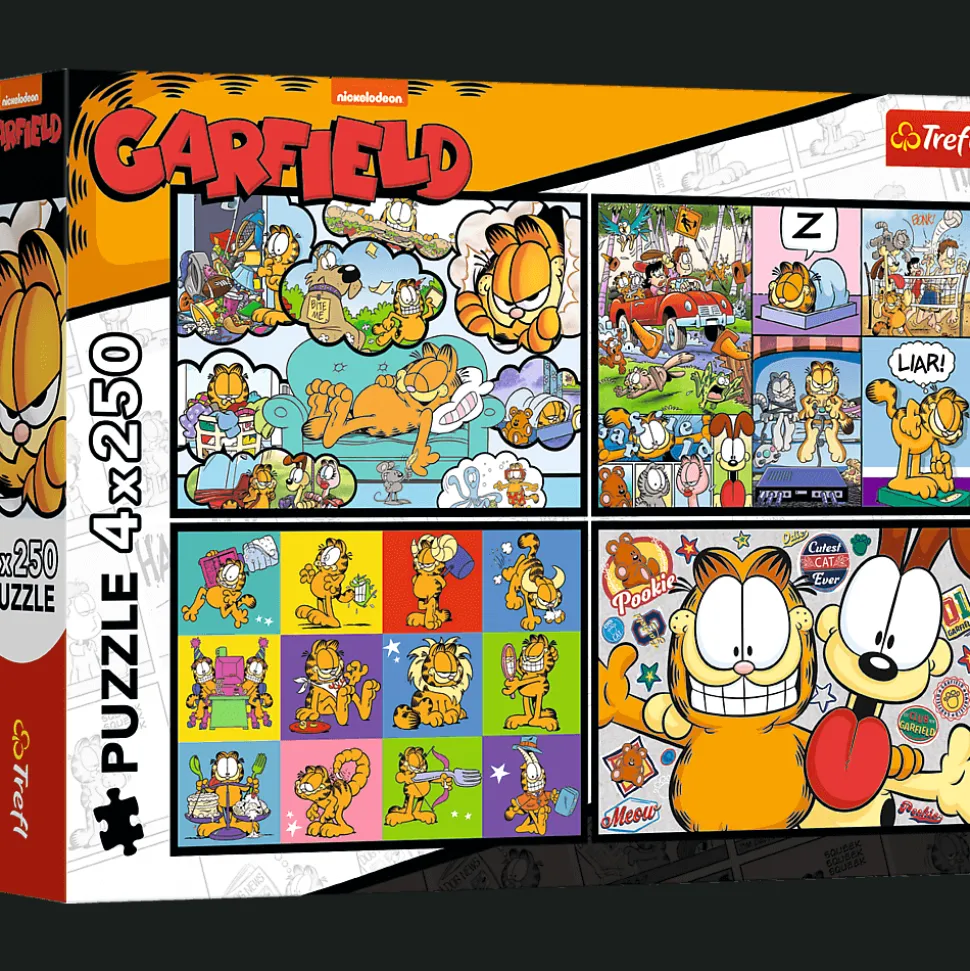 Puzzle Garfield 4 x 250 el. Garfield nie lubi poniedziałków