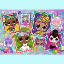 Puzzle Glittler w kuferku 70 el. Kolorowe Laleczki, L.O.L.
