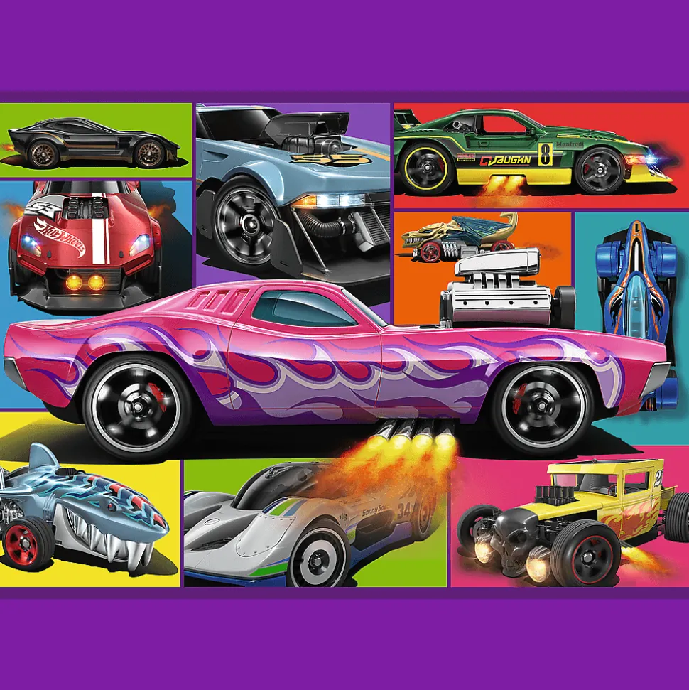 Puzzle Hot Wheels 4 x 250 el. Wyścigowe auta