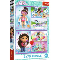 Puzzle Koci Domek Gabi 2 x 70 el. Baw się z Gabby