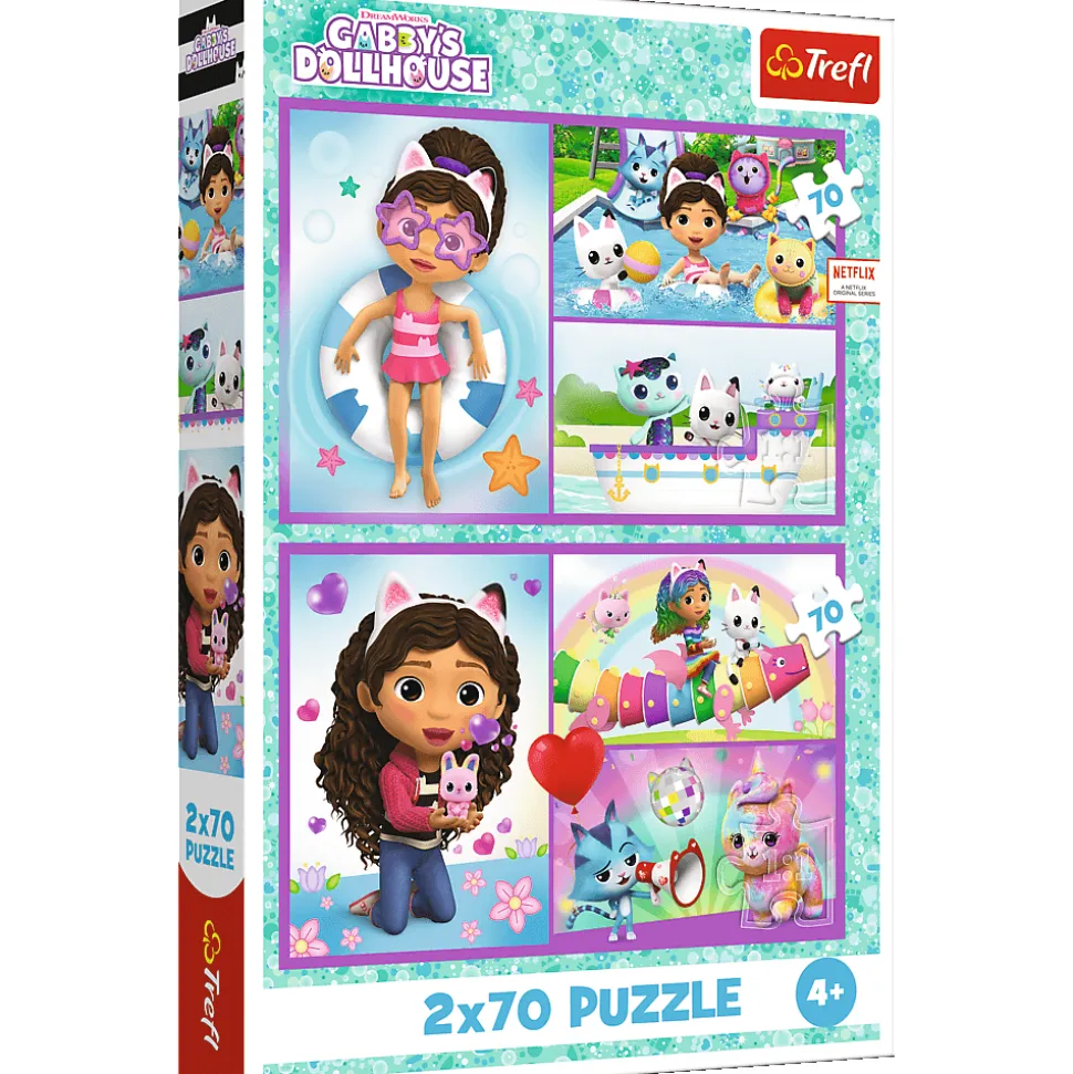 Puzzle Koci Domek Gabi 2 x 70 el. Baw się z Gabby