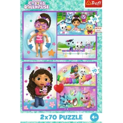 Puzzle Koci Domek Gabi 2 x 70 el. Baw się z Gabby