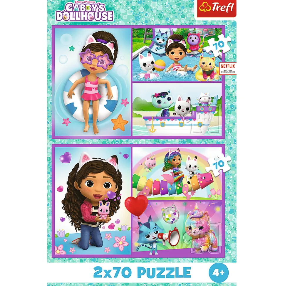 Puzzle Koci Domek Gabi 2 x 70 el. Baw się z Gabby