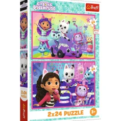 Puzzle Koci Domek Gabi 2 x 24 el. Zabawy z Gabby