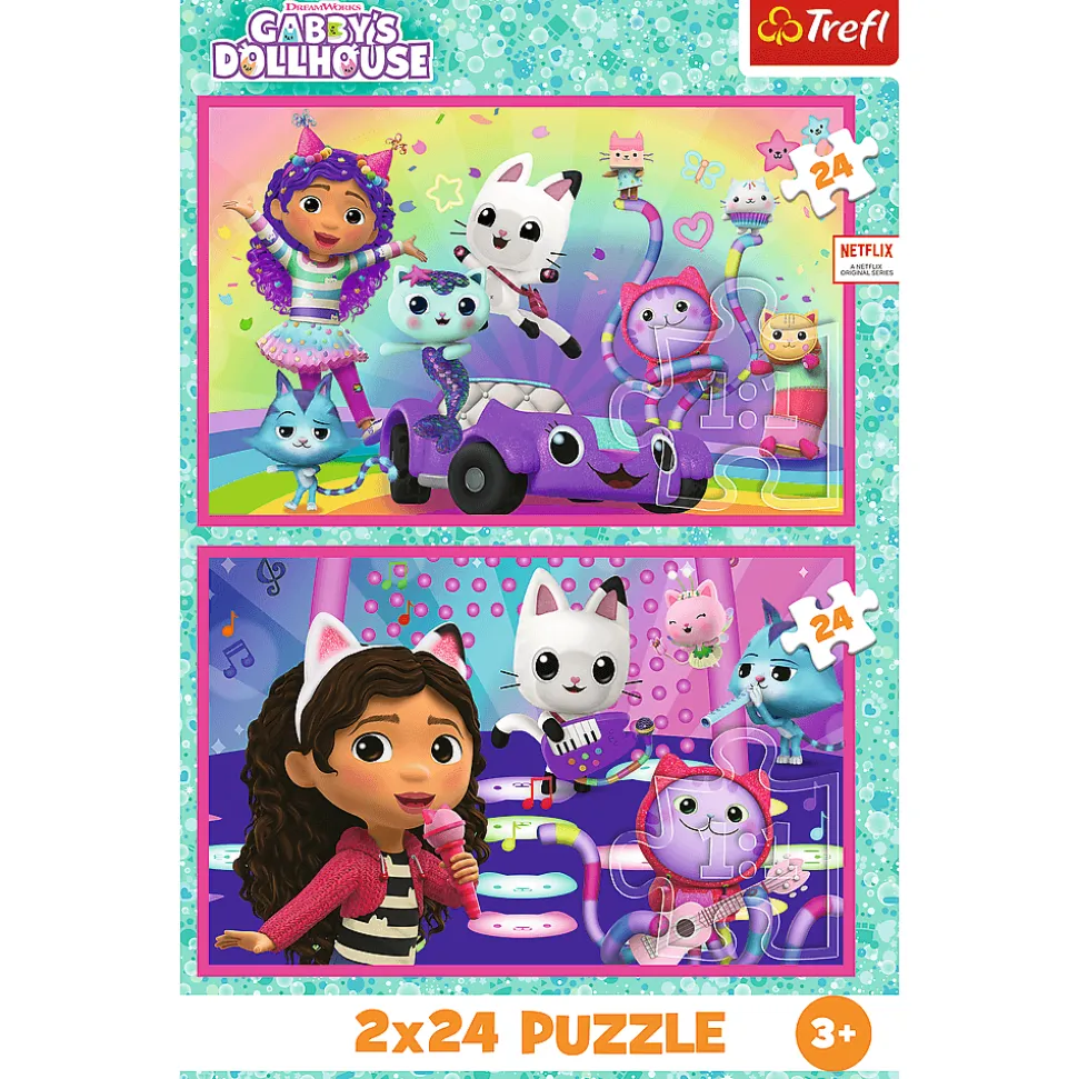 Puzzle Koci Domek Gabi 2 x 24 el. Zabawy z Gabby