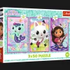 Puzzle Koci Domek Gabi 3 x 50 el. Poznajcie Gabby i kotki