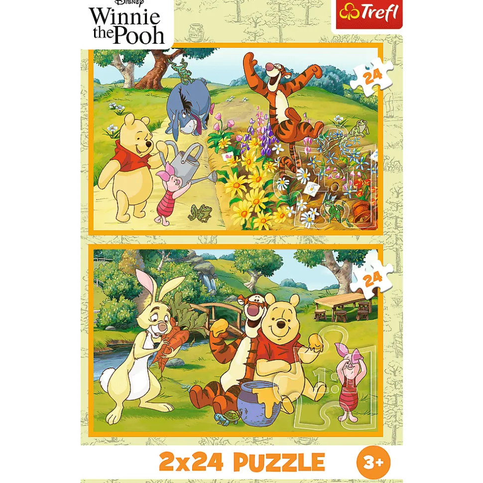 Puzzle Kubuś Puchatek 2 x 24 el. Dzień w ogrodzie