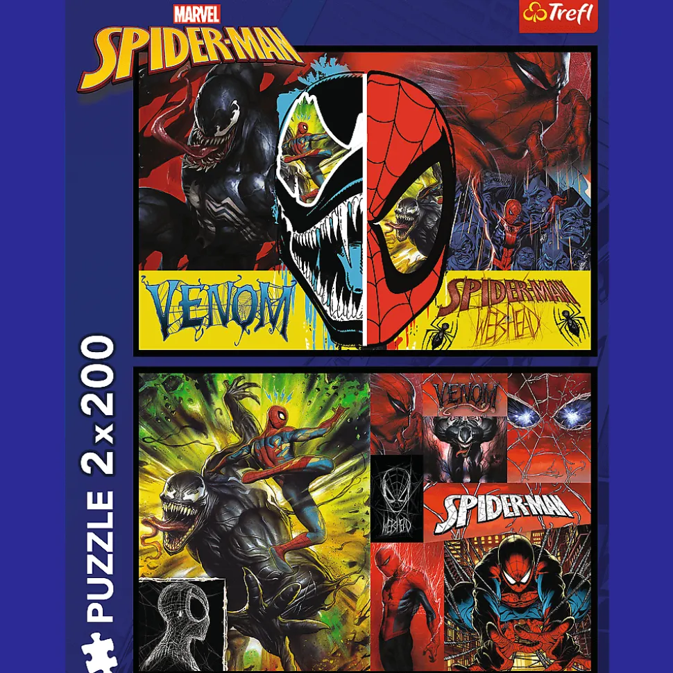 Puzzle Marvel 2 x 200 el. Dzień i noc Spidermana