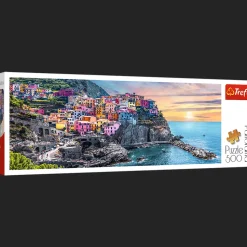 Puzzle panoramiczne 500 el. Manarola o zachodzie słońca, Włochy