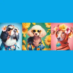 Puzzle panoramiczne 500 el. Pokaz mody - psia edycja