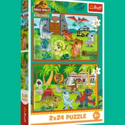 Puzzle Park Jurajski 2 x 24 el. Małe dinozaury
