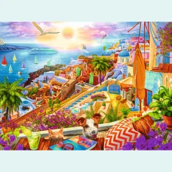 Puzzle Premium Plus Quality 1000 el. Tea Time: Z wizytą na Santorini