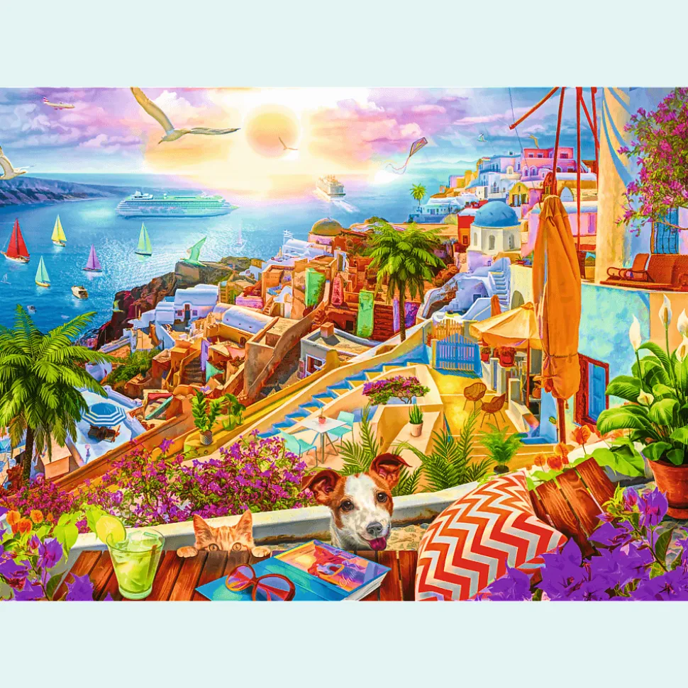 Puzzle Premium Plus Quality 1000 el. Tea Time: Z wizytą na Santorini