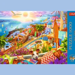 Puzzle Premium Plus Quality 1000 el. Tea Time: Z wizytą na Santorini