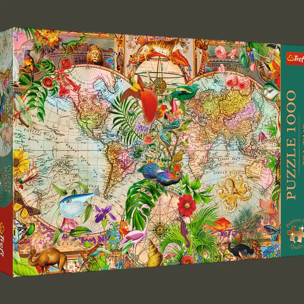 Puzzle Premium Plus Quality 1000 el. Tea Time: Antyczna mapa świata