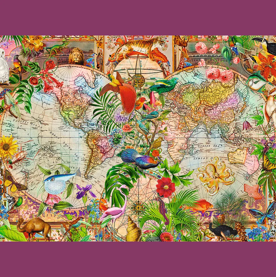 Puzzle Premium Plus Quality 1000 el. Tea Time: Antyczna mapa świata