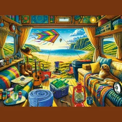 Puzzle Premium Plus Quality 1000 el. Tea Time: Kamperem w podróży