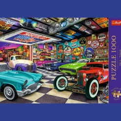 Puzzle Premium Plus Quality 1000 el. Tea Time: Garaż kolekcjonera samochodów