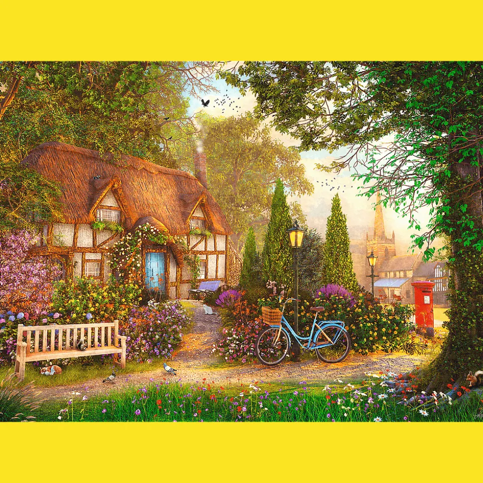Puzzle Premium Plus Quality 1000 el. Tea Time: Domek pod strzechą