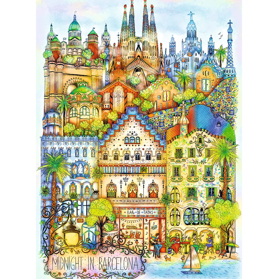 Puzzle Premium Plus Quality 1000 el. O północy w Barcelonie