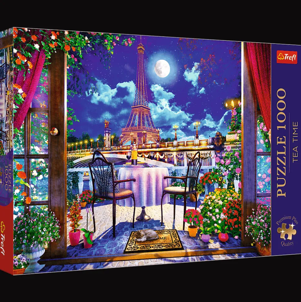 Puzzle Premium Plus Quality 1000 el. Tea Time: Paryż w blasku księżyca