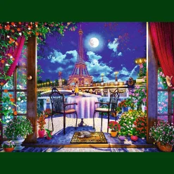 Puzzle Premium Plus Quality 1000 el. Tea Time: Paryż w blasku księżyca