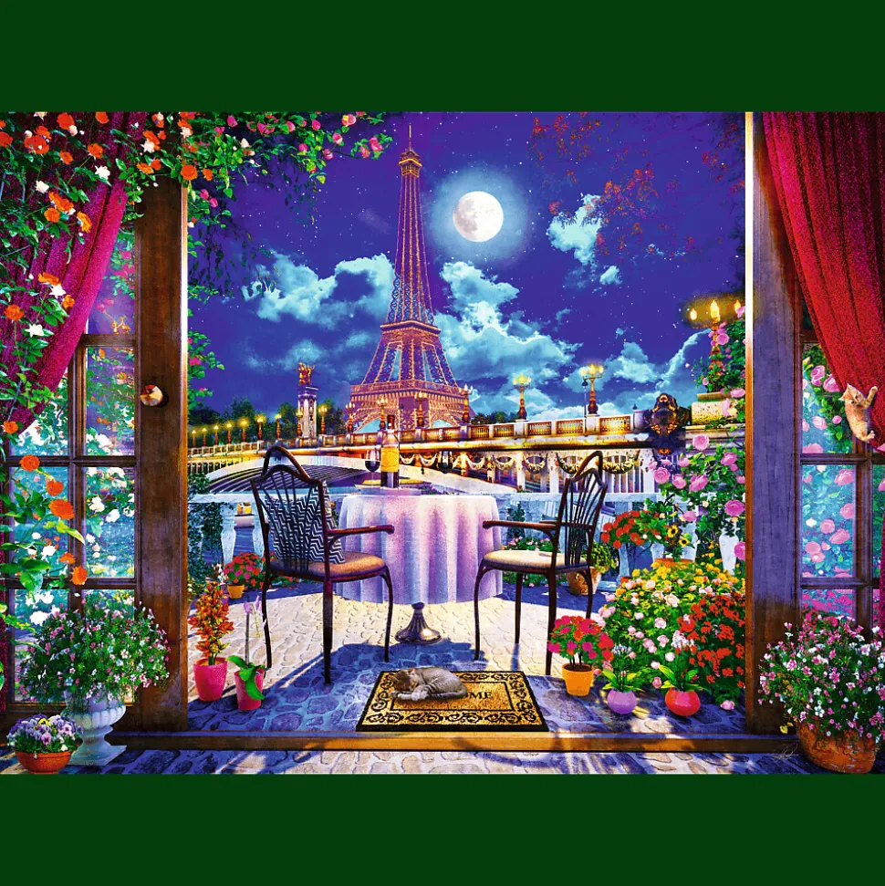 Puzzle Premium Plus Quality 1000 el. Tea Time: Paryż w blasku księżyca
