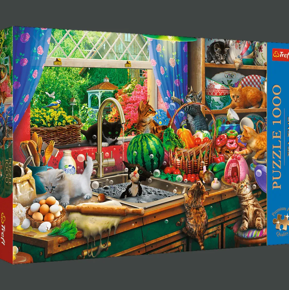 Puzzle Premium Plus Quality 1000 el. Tea Time: Kociaki rozrabiaki