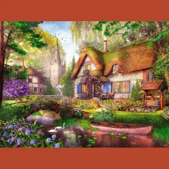Puzzle Premium Plus Quality 1000 el. Tea Time: Urocza chatka w lesie