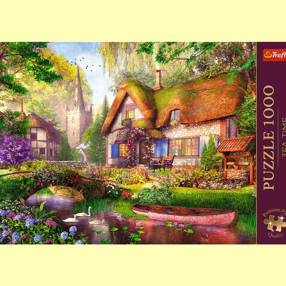 Puzzle Premium Plus Quality 1000 el. Tea Time: Urocza chatka w lesie