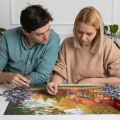 Puzzle Premium Plus Quality 1000 el. Tea Time: Urocza chatka w lesie