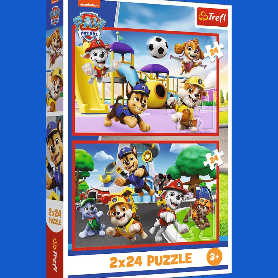 Puzzle Psi Patrol 2 x 24 el. Psi dzień zabaw