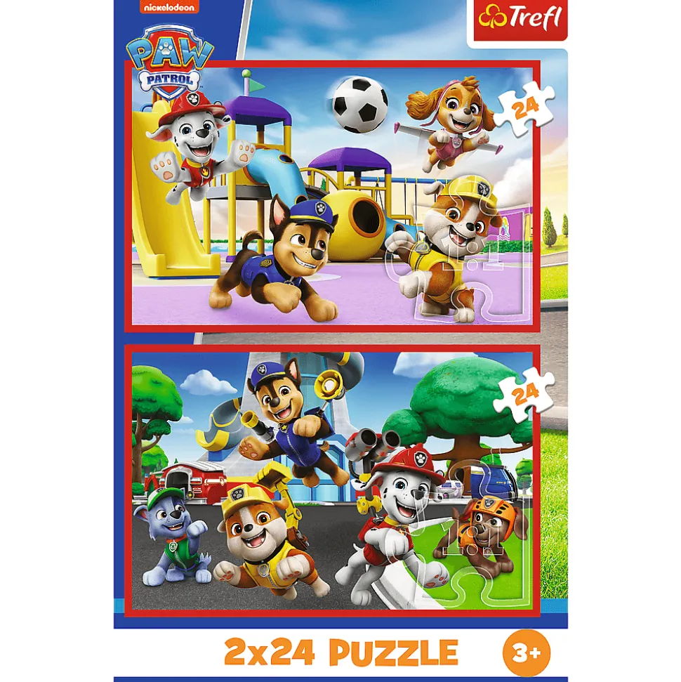 Puzzle Psi Patrol 2 x 24 el. Psi dzień zabaw