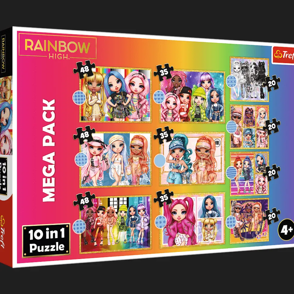 Puzzle Rainbow High 10w1 Kolekcja modnych laleczek