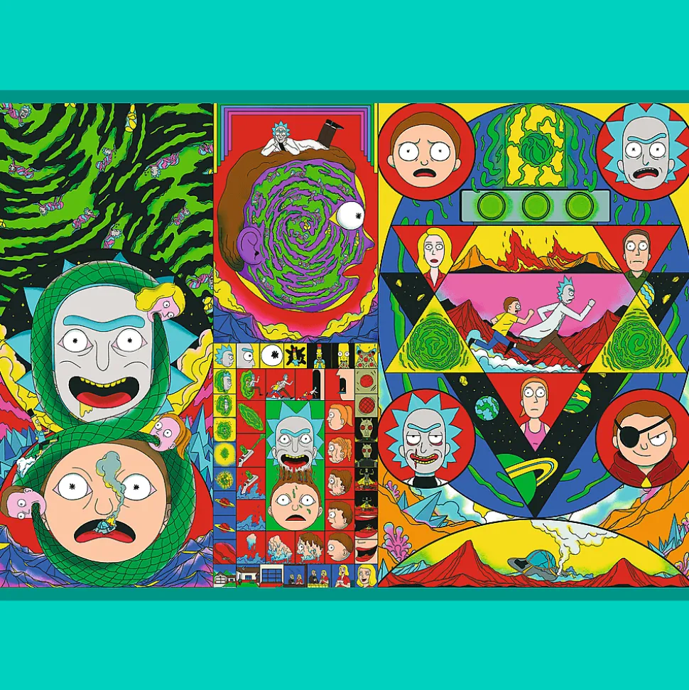 Puzzle Rick i Morty 4 x 250 el. Zakręcony świat Ricka i Morty'ego