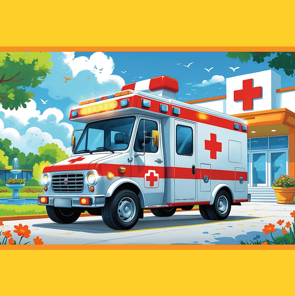 Puzzle Rodzina Treflików 2 x 24 el. Wóz strażacki i karetka