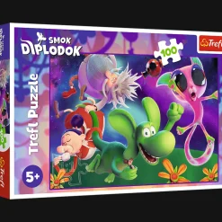 Puzzle Smok Diplodok 100 el. Smok Diplodok i przyjaciele