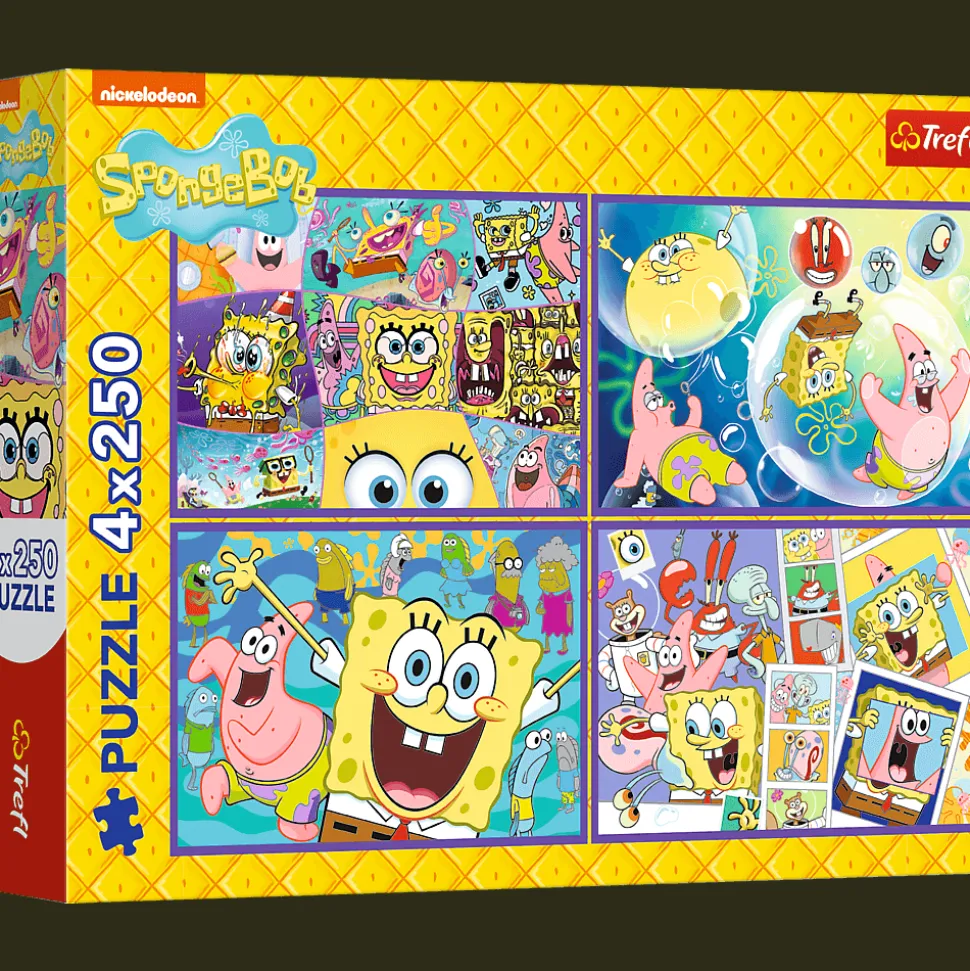 Puzzle SpongeBob 4 x 250 el. Szalony świat SpongeBoba