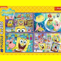 Puzzle SpongeBob 4 x 250 el. Szalony świat SpongeBoba
