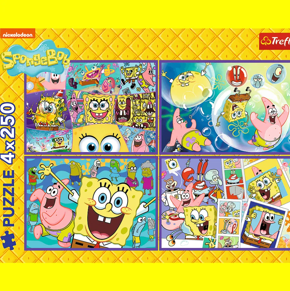 Puzzle SpongeBob 4 x 250 el. Szalony świat SpongeBoba