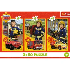 Puzzle Strażak Sam 3 x 50 el. Ekipa z remizy