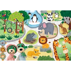 Puzzle Super Giant Bobaski i miś 15 el. Bobaski w ZOO