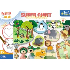 Puzzle Super Giant Bobaski i miś 15 el. Bobaski w ZOO