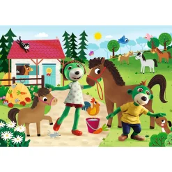 Puzzle Super Shape XXL Rodzina Treflików 60 el. Trefliki w stadninie koni